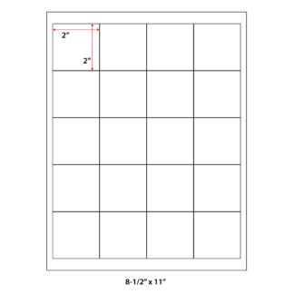 2" x 2" Laser Sheets - White - 100 Sheets