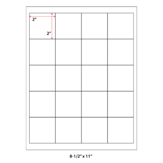 2" x 2" Laser Sheets - White - 1,000 Sheets