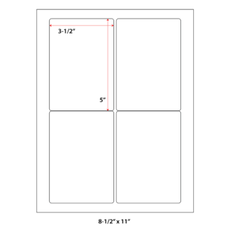 3.5" x 5" Laser Sheets - White - 100 Sheets