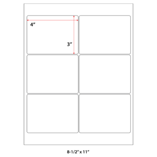 4" x 3" Laser Sheets - White - 100 Sheets