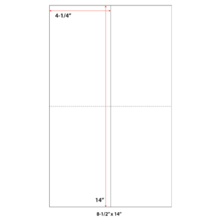 4.25" x 14" Laser Sheets - White - 1,000 Sheets