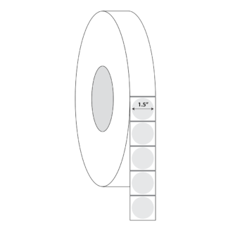 1.5" Circle Tabs - Translucent - 75,000 Tabs