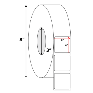 4" x 4" Direct Thermal Labels - White - 6,000 Labels