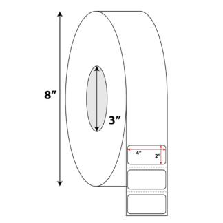 4" x 2" Direct Thermal Labels - White - 12,000 Labels
