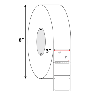 4" x 3" Direct Thermal Labels - White - 8,000 Labels