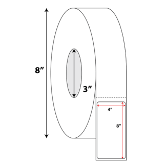 4" x 8" Direct Thermal Labels - White - 3,000 Labels