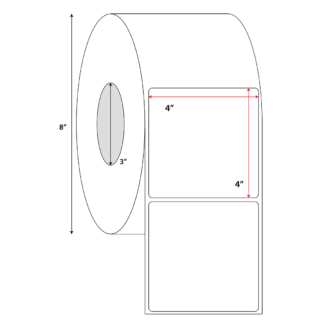 4" x 4" Thermal Transfer Labels - White - 6,000 Labels