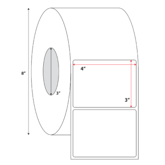 4" x 3" Thermal Transfer Labels - White - 8,000 Labels