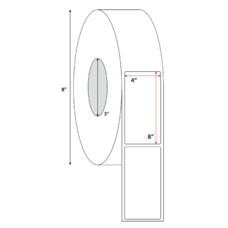 4" x 8" Thermal Transfer Labels - White - 3,000 Labels