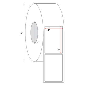 4" x 6" Thermal Transfer Labels - White - 4,000 Labels
