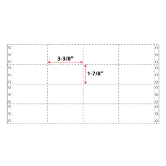 3.375" x 1.875" Tag - White - 16,000 Sheets
