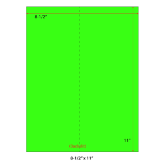 8.5 x 11" Laser Sheets - Neon Green - 100 Sheets