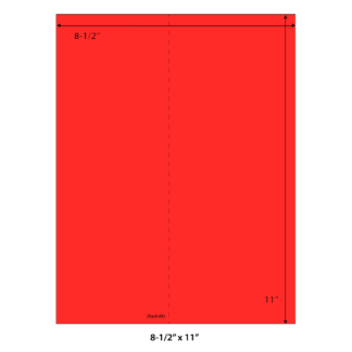 8.5 x 11" Laser Sheets - Neon Red - 100 Sheets