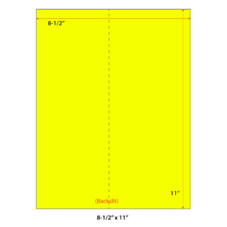 8.5 x 11" Laser Sheets - Neon Yellow - 100 Sheets