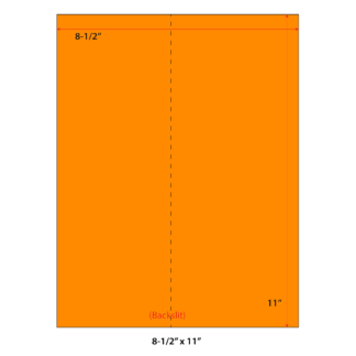 8.5 x 11" Laser Sheets - Neon Orange - 100 Sheets