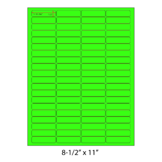 1.9375" x .5" Laser Sheets - Neon Green - 100 Sheets