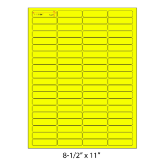 1.9375" x .5" Laser Sheets - Neon Yellow - 100 Sheets