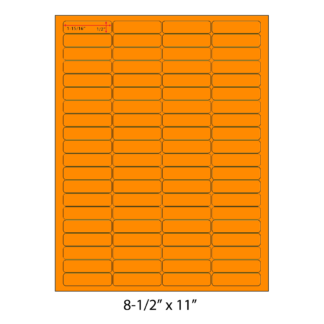 1 15/16" x 1/2" Neon Orange Labels