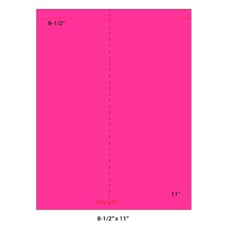 8.5" x 11" Laser Sheets - Neon Pink - 100 Sheets