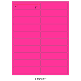 4" x 1" Laser Sheets - Neon Pink - 100 Sheets
