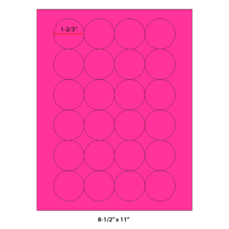 1.6667" Circle Laser Sheets - Neon Pink - 100 Sheets