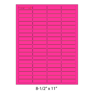 1.9375" x .5" Laser Sheets - Neon Pink - 100 Sheets