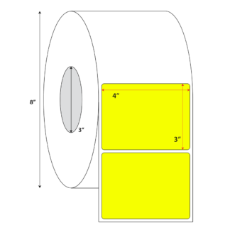 4" x 3" Thermal Transfer Labels - Yellow - 8,000 Labels