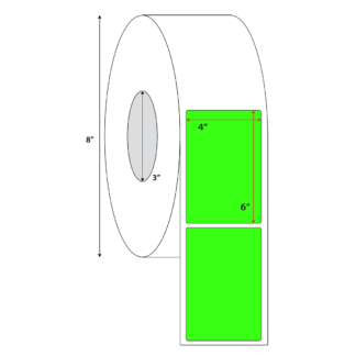 4" x 6" Thermal Transfer Labels - Neon Green - 4,000 Labels