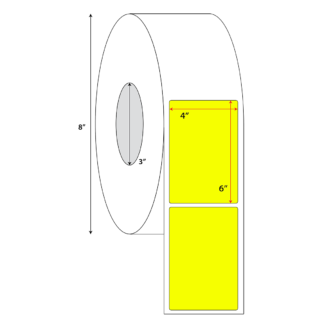 4" x 6" Thermal Transfer Labels - Yellow - 4,000 Labels