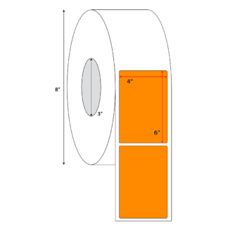 4" x 6" Thermal Transfer Labels - Neon Orange - 4,000 Labels