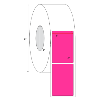 4" x 6" Thermal Transfer Labels - Neon Pink - 4,000 Labels