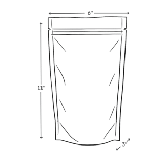 Blank White Pouch 6 x 11 x 3 White 4 mil Poly Stand up Pouch - White - 1,000 Pouches
